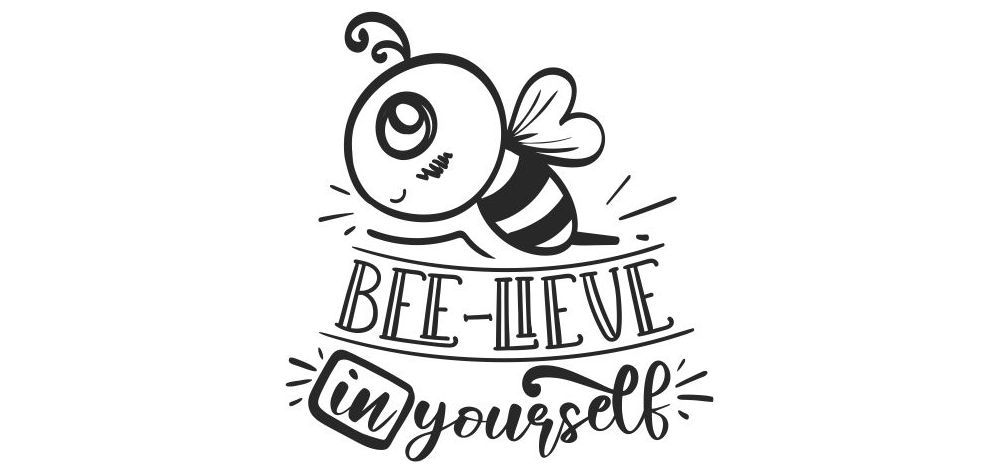 BEE-LIEVE in yourself - Motivational teacher stamp